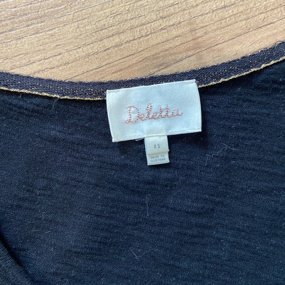 Anthropologie Black V-Neck Tee - Picture 3 of 5